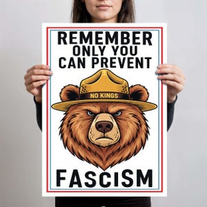 Kein König-Protest-Schild BEDRUCKBAR, Bären-Faschismus-Kundgebungsschild, Anti-Trumpf-Kein-König-Protest-Plakat Digitaler Download