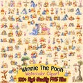 Winnie the Pooh Watercolor Png Clipart | Printable Winnie the Pooh Friends Birthday Baby Shower | High Quality | Clip Art | Instant Download