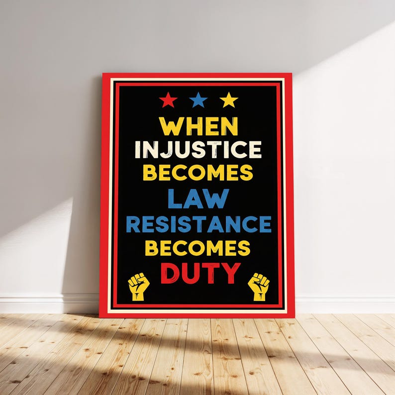 No Rights Image Resistance Poster Sign, No Kings in America Protest Sign, Injustice ...