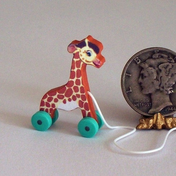 KIT ... TooTall the Giraffe Pull Toy Dollhouse Miniature Doll Display MAKE IT YOURSELF