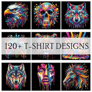 120+ T-Shirt Designs Bundle | Unique T Shirt Design Sublimation Bundle Colorful Tshirt Design Download for Men Woman Kids, Groomsmen Gifts.