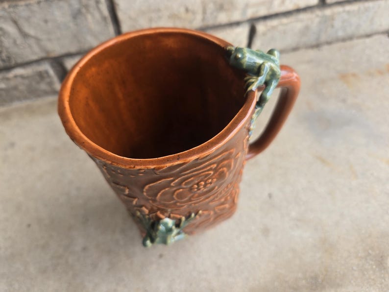 Large Floral Lizard/Frog Mug image 10