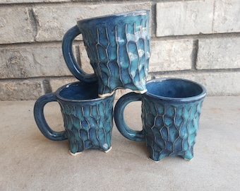 Water textured mugs