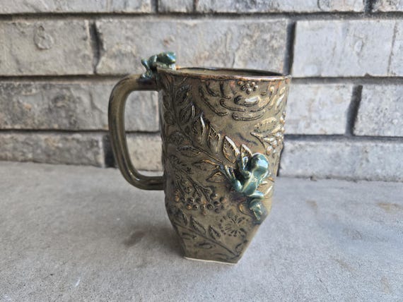 Large Floral Lizard/Frog Mug
