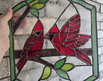 Cardinal Stained Glass Suncatcher