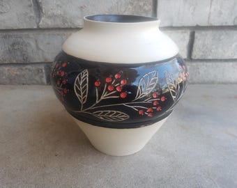 Hand Sculpted Berry Vase