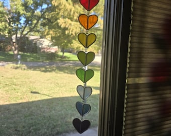 Rainbow Heart Stained Glass Suncatcher