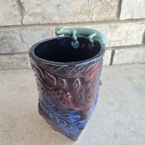 Large Floral Lizard/Frog Mug image 14