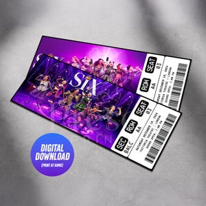 Biglietto stampabile per il musical Six The Musical / Regalo personalizzato / Souvenir modificabile del West End / Broadway / Download immediato