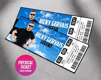 Custom Ricky Gervais Ticket Legend Tour 2026 | Personalized Live Stand Up Comedy Gift Reveal | Souvenir Keepsake | Physical Ticket
