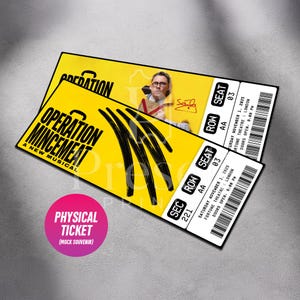 Custom Operation Mincemeat Musical Theatre Ticket | Personalized Gift Reveal | Editable West End Souvenir Keepsake | Physical Ticket