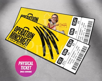 Custom Operation Mincemeat Musical Theatre Ticket | Personalized Gift Reveal | Editable West End Souvenir Keepsake | Physical Ticket