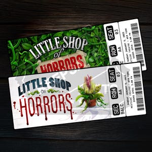 Druckbare Little Shop Of Horrors Musical Theater-Karte | Personalisiertes Geschenk offenbaren | Bearbeitbares Broadway-Andenken | Sofort Download