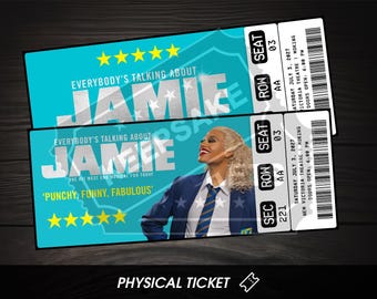 Custom Everybody's Talking About Jamie Musical Theatre Ticket | Personalized Gift Reveal | Editable Souvenir Keepsake | Physical Ticket
