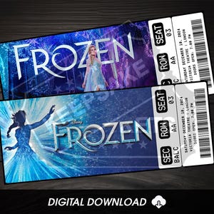Druckbare Gefrorene Musiktheater-Karte | Personalisiertes Geschenk offenbaren | Bearbeitbar West End / Broadway Souvenir Andenken | Sofort Download