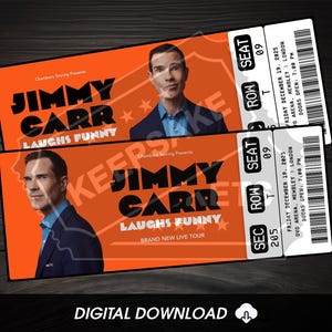 Jogi Carr Ticket Laughs Lustige Tour 2024 | Personalisierte Live Stand Up Comedy Show Geschenk offenbaren | Benutzerdefinierte Andenken | Sofort Download