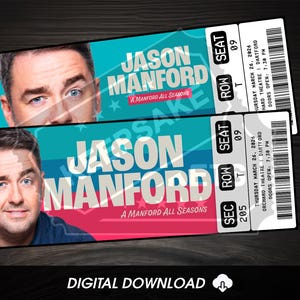 Ausdruckbare Jason Manford Tickets A Manford All Seasons Tour | Personalisierte Live Comedy Show Geschenk offenbaren | Benutzerdefinierte Andenken | Sofort Download