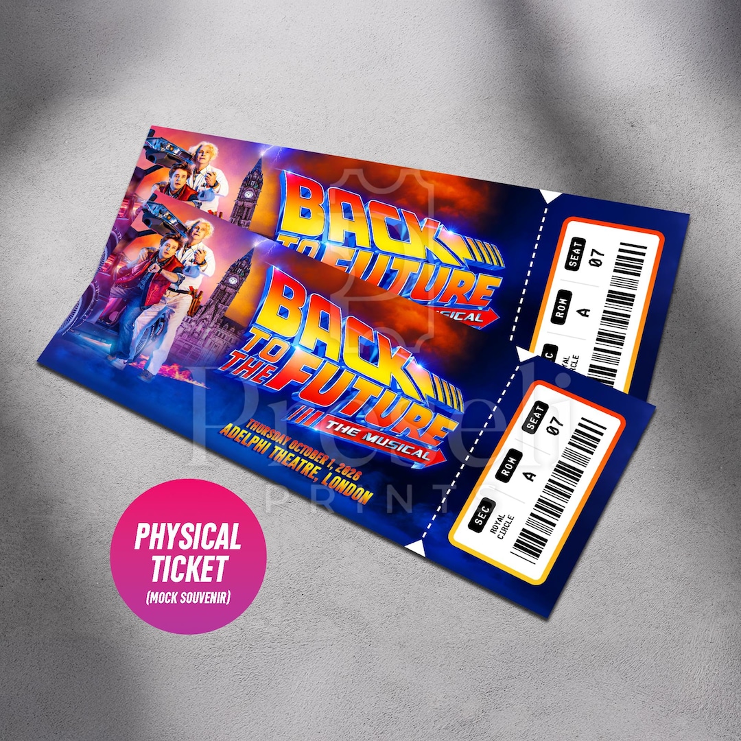Back to the Future Musical Ticket | Personalized Theatre Souvenir ...