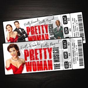 Printable Pretty Woman The Musical Theatre Ticket | Personalized Gift Reveal | Editable West End / Broadway Souvenir Keepsake | Download