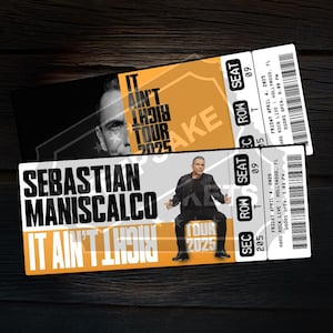 Druckbare Sebastian Maniscalco Ticket Es ist nicht richtig Tour | Personalisierte Live Comedy Show Geschenk offenbaren | Benutzerdefinierte Andenken | Sofort Download