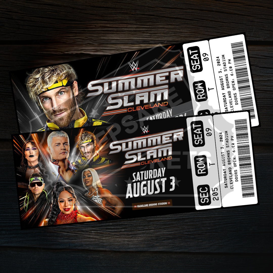Printable WWE Summerslam Ticket 2024 Personalized Gift Reveal Wrestling