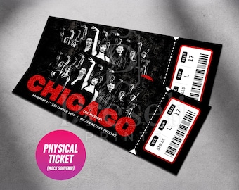 Chicago The Musical Ticket | Personalized Theatre Souvenir Keepsake (Physical Ticket)