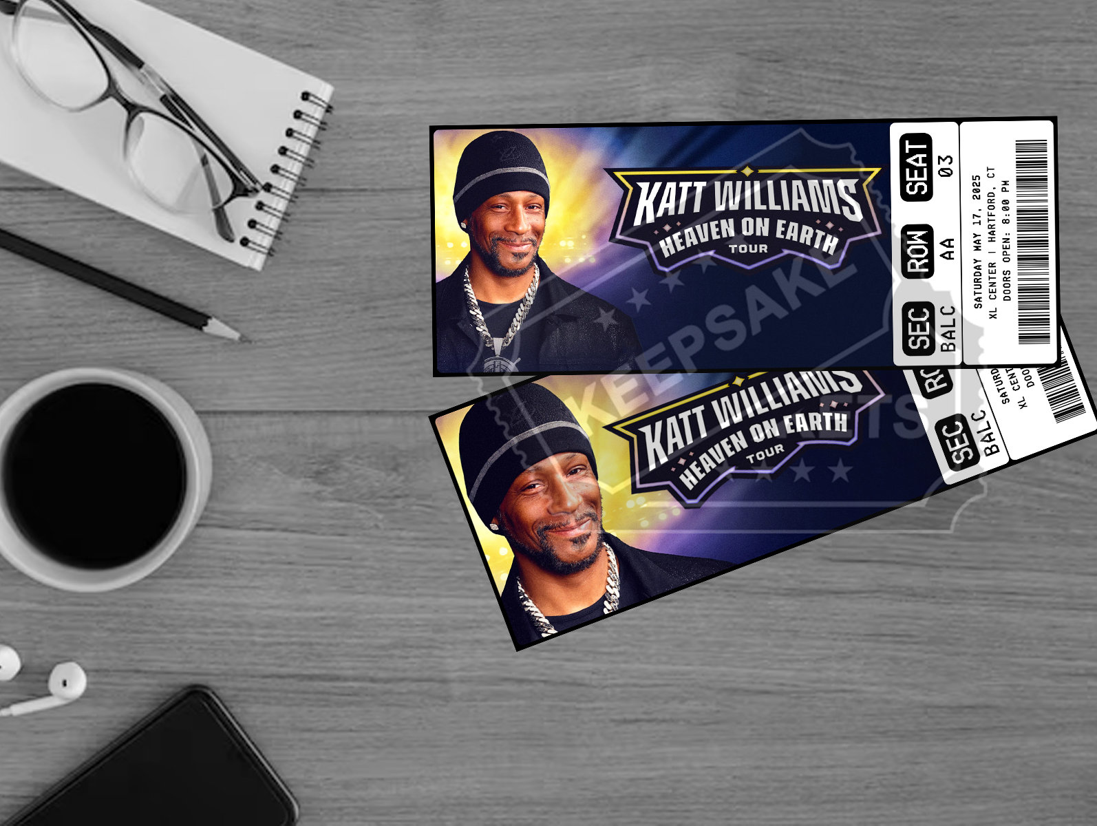 Printable Katt Williams Ticket Heaven on Earth Tour 2025 Personalized Live Comedy Show Gift