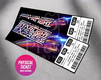 Custom Starlight Express Theatre Ticket | Personalized Gift Reveal | Editable West End / Broadway Souvenir Keepsake | Physical Ticket