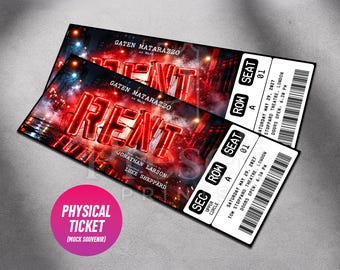 Custom Rent The Musical Theatre Ticket | Personalized Gift Reveal | Editable Souvenir Keepsake | Physical Ticket