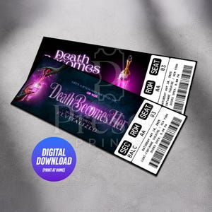 Druckbare Der Tod wird ihre Musiktheaterkarte | Personalisiertes Geschenk offenbaren | Bearbeitbares Broadway-Andenken | Sofort Download