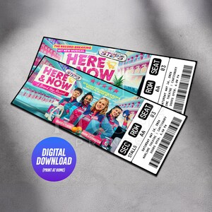 Afdrukbaar Here & Now-muziektheaterticket | Gepersonaliseerde cadeau-onthulling | Bewerkbare West End souvenir aandenken | Direct downloaden