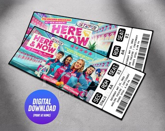 Printable Here & Now Musical Theatre Ticket | Personalized Gift Reveal | Editable West End Souvenir Keepsake | Instant Download