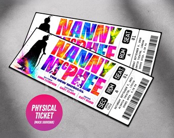 Custom Nanny McPhee The Musical Theatre Ticket | Personalized Gift Reveal | Editable Souvenir Keepsake | Physical Ticket