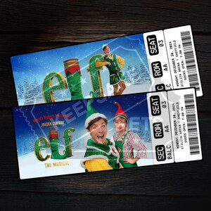 Druckbare Elf Die Musikalische Theaterkarte Spektakuläre Weihnachts-Arena | Personalisiertes Geschenk offenbaren | Bearbeitbares Souvenir-Andenken | Herunterladen