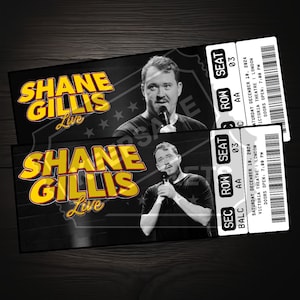 Shane Gillis Live Tour 2024 Ticket | Personalisierte Live Comedy Show Geschenk offenbaren | Benutzerdefinierte Andenken Souvenir | Sofort Download