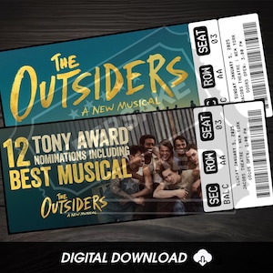 Druckbare The Outsiders Musical Theater-Karte | Personalisiertes Geschenk offenbaren | Bearbeitbar West End Broadway Souvenir Andenken | Sofort Download