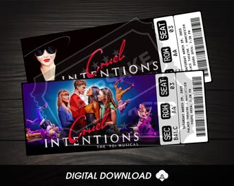 Printable Cruel Intentions Musical Theatre Ticket | Personalized Gift