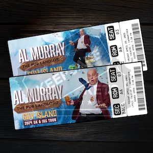 Biglietto Al Murray stampabile The Pub Landlord Guv Island Tour / Rivelazione regalo spettacolo comico stand up personalizzato dal vivo / Download ricordo personalizzato