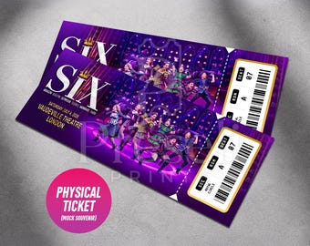 Six The Musical Ticket | Personalized Theatre Souvenir Keepsake (Physical Ticket)
