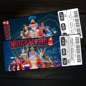 Druckbare Nussknacker Magical Christmas Ballet Karte | Personalisiertes Geschenk offenbaren | Bearbeitbares Musikalisches Tanz Souvenir Andenken Sofortiger Download