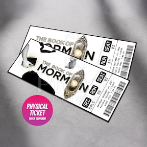 Custom The Book Of Mormon Musical Theatre Ticket | Personalized Gift Reveal | Editable West End Souvenir Keepsake | Physical Ticket