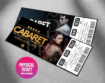 Custom Cabaret The Musical Theatre Ticket | Personalized Gift Reveal | Editable West End / Broadway Souvenir Keepsake | Physical Ticket
