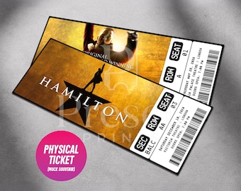 Custom Hamilton Musical Theatre Ticket | Personalized Gift Reveal | Editable West End / Broadway Souvenir Keepsake | Physical Ticket