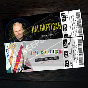 Biglietto stampabile Jim Gaffigan Barely Alive Tour / Regalo personalizzato per spettacolo comico dal vivo / Ricordo personalizzato / Download immediato