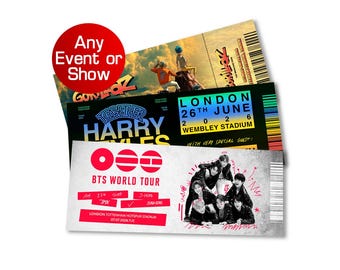 Custom Event Ticket Gift Reveal | Concert | Souvenir | Keepsake | Memorabilia | Christmas | Surprise Voucher | Live Show
