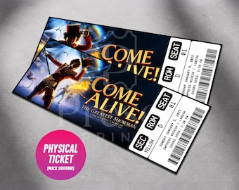Custom Come Alive! The Greatest Showman Circus Spectacular Ticket | Personalized Gift Reveal | Editable Souvenir Keepsake | Physical Ticket