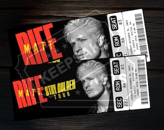 Printable Matt Rife Ticket Stay Golden 2025 Tour | Personalized Live Comedy Show Gift Reveal | Custom Keepsake | Instant Download