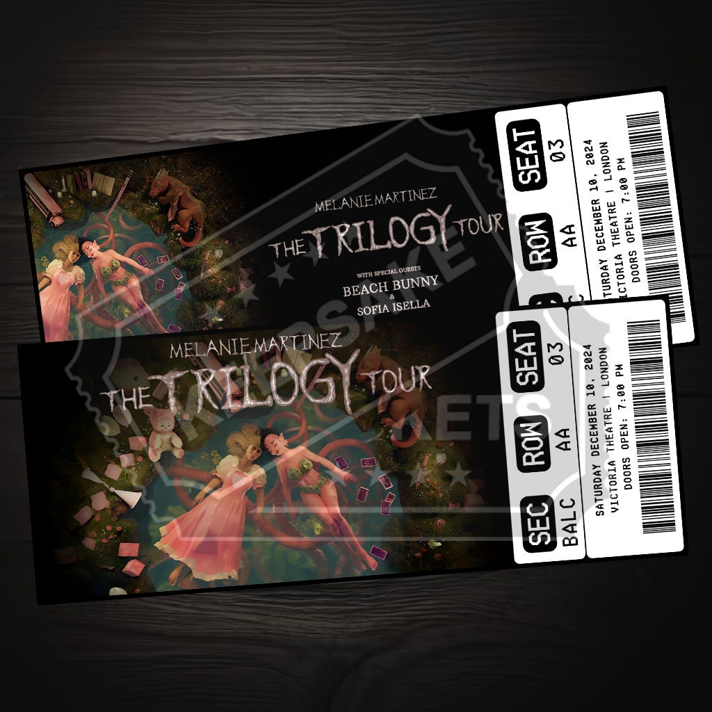 Printable Melanie Martinez Ticket the Trilogy Tour 2024 Personalized Gift Reveal Music Concert