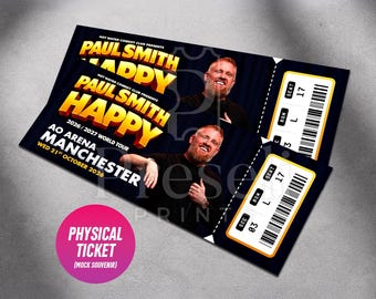 Paul Smith Ticket Happy Tour 2026-2027 | Personalized Live Stand-Up Comedy Souvenir Keepsake (Physical Ticket)