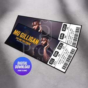 Printable Mo Gilligan Ticket The Mo You Know Tour 2026 | Personalized Live Comedy Show Gift Reveal | Custom Keepsake | Instant Download